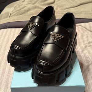 Women’s Chunky Black Slip-On Loafers